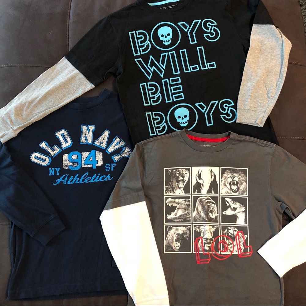 NWOT Old Navy Long Sleeve Graphic Print Tees, L